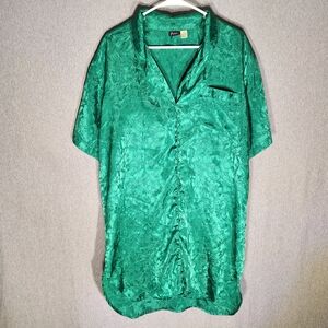 Frederick's of Hollywood Emerald Satin Sleep Shirt